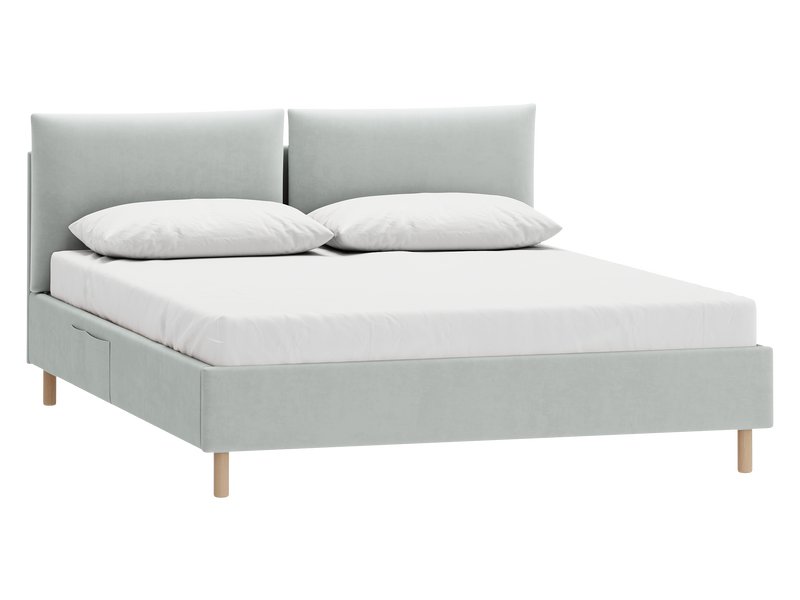 Кровать Коверти 160 Велюр Серый