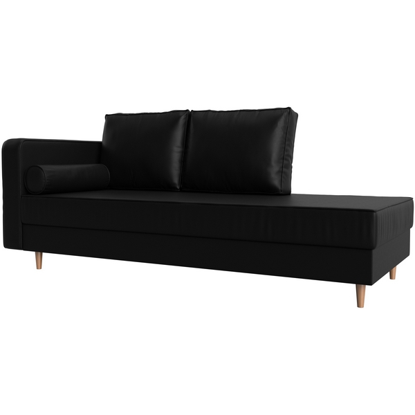 Кушетка Прайм левый (экокожа черная) Лига Диванов 100894L