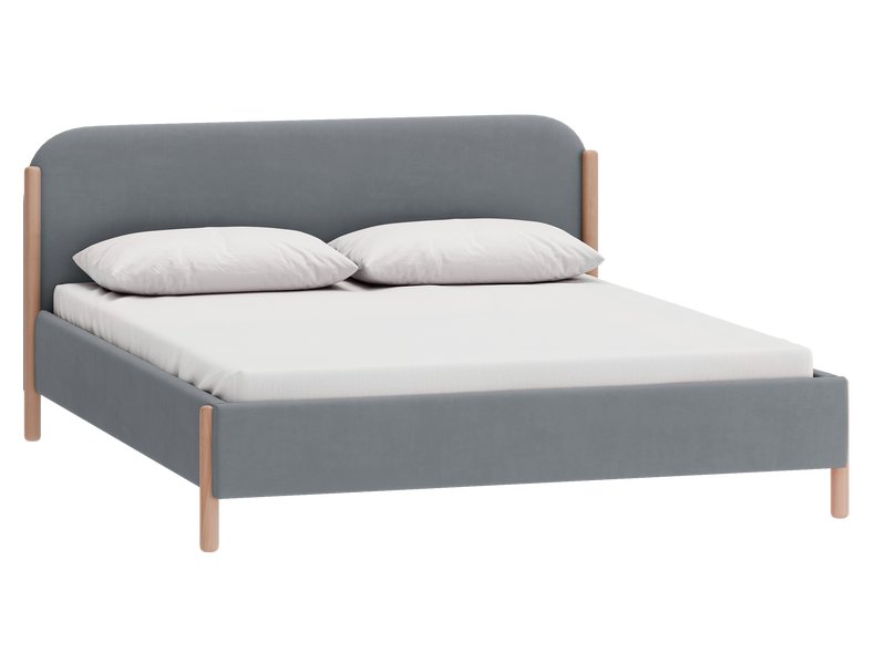 Кровать Кейси 140 Велюр Серый