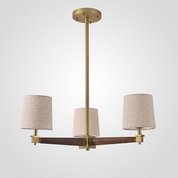 Потолочная люстра на штанге Jorgenson D70 Beige/Dark Wood By ImperiumLoft Stavra01 203576-26