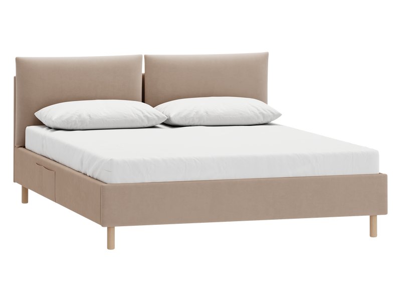 Кровать Коверти 180 Велюр Коричневый