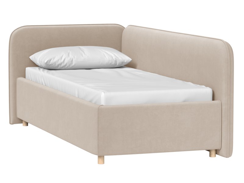 Кровать Кейла 120 Велюр Светло-бежевый