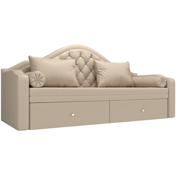 Прямой диван софа Сойер (экокожа бежевая) Лига Диванов 100586