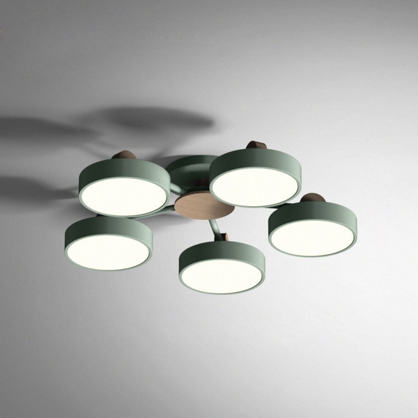 Люстра потолочная с пультом на 5 лампочек с ПДУ Move 5 Green Imperiumloft Move_01 (178250-26) ImperiumLoft