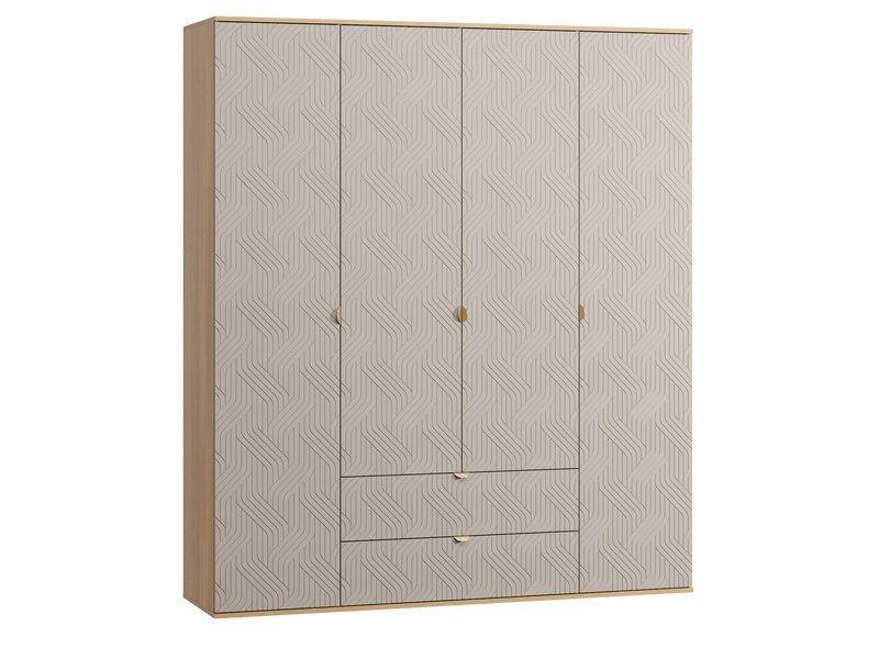 Распашной шкаф Монблан 4-185x215 Косы Латте