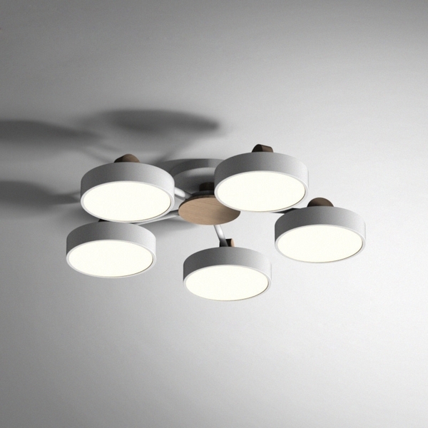 Люстра потолочная светодиодная с 5 лампочками Move 5 Gray ImperiumLoft Move_01 (178249-26)