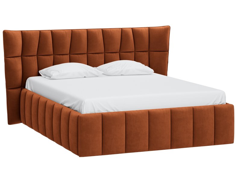 Кровать Даймант-П 160 Велюр Терракотовый