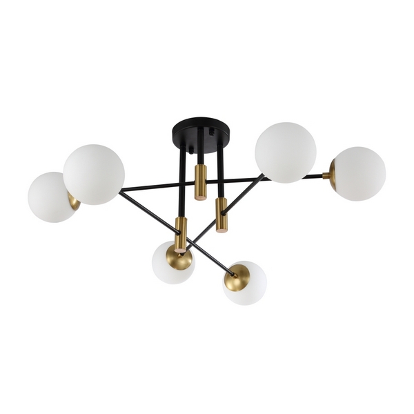 Потолочная люстра Crystal Lux FIDEL PL6 BLACK (плафоны шарики)