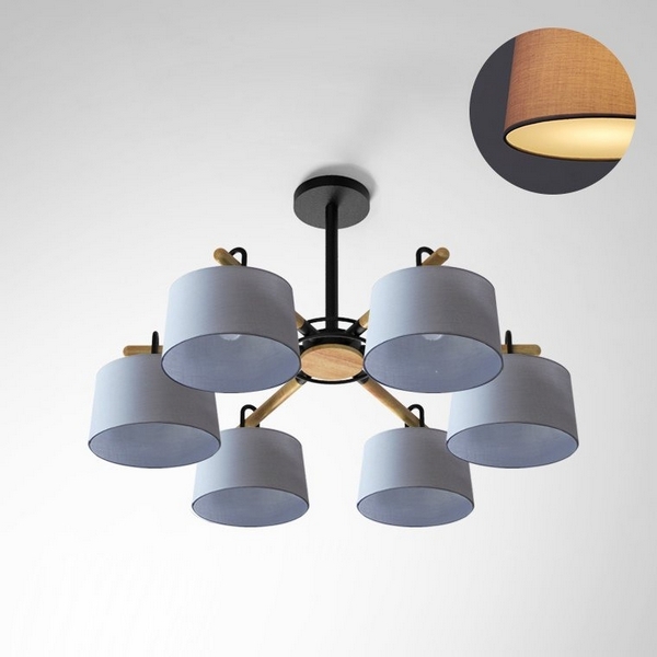 Потолочная люстра на штанге Even 6 Gray ImperiumLoft Even01 (178369-26)