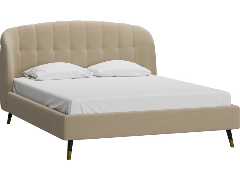 Кровать Льери 160 Велюр Песочный