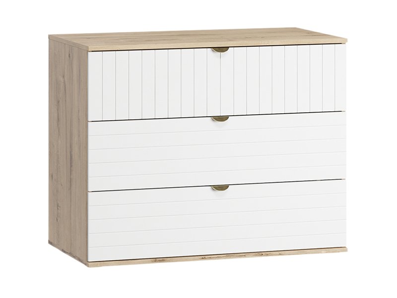 Комод Монблан 93x76 Линии Белый/Дуб Ирландский