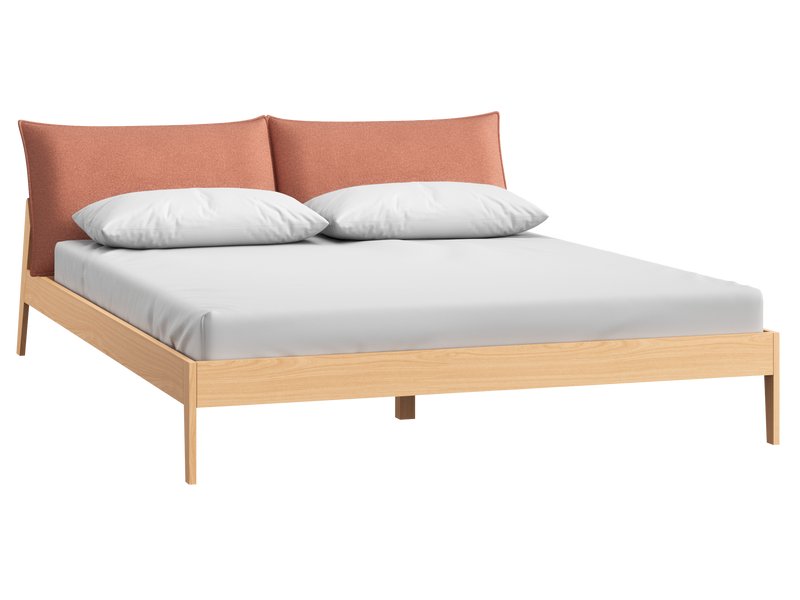 Кровать Эвелен-Натуральный 180 Шенилл Терракотовый