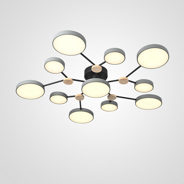 Потолочная светодиодная люстра с пультом управления на штанге Gamma D102 Grey Imperiumloft Gamma01 (223767-23) ImperiumLoft