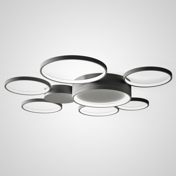 Потолочная LED люстра в виде колец Twine 7 Rings Black ImperiumLoft Twine01 (102161-26)