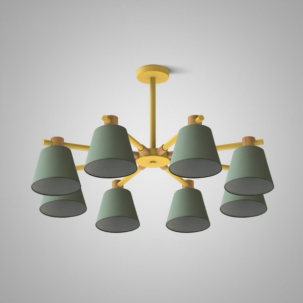 Потолочная люстра на штанге Natura A Green 8 ImperiumLoft Naturaag01 (177994-26)