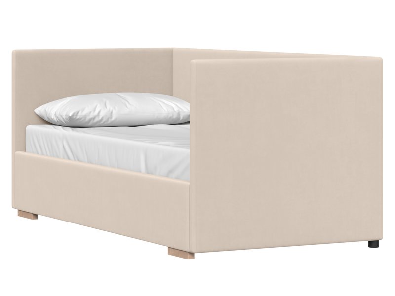 Кровать Сеон 120 Велюр Светло-бежевый