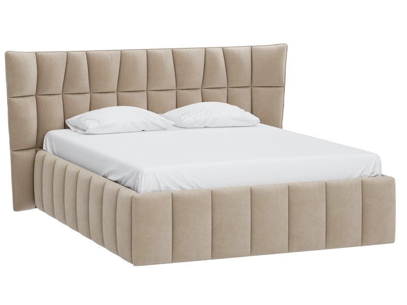 Кровать Даймант-П 160 Велюр Бежевый
