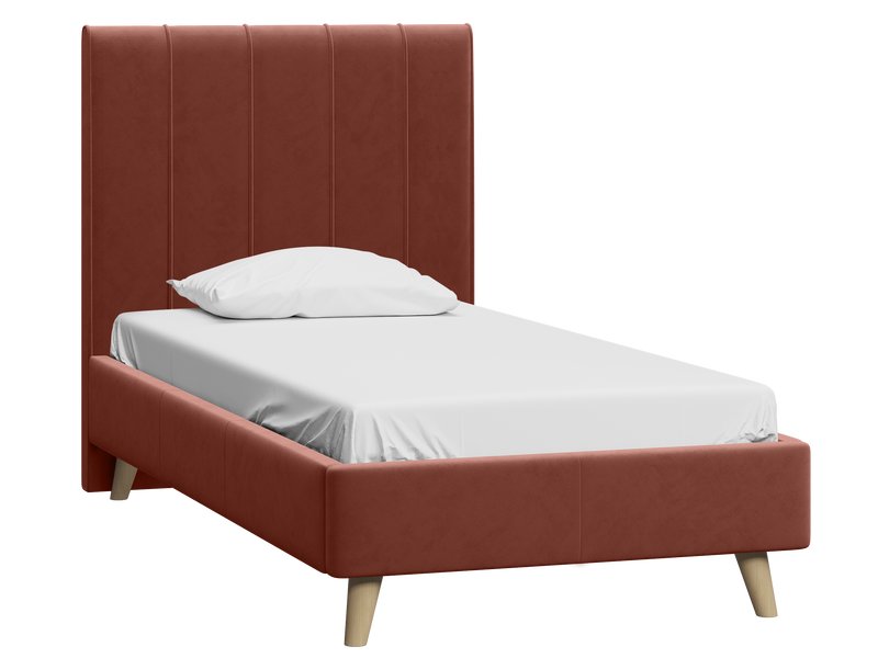 Кровать Шерона-Н 120 Велюр Терракотовый