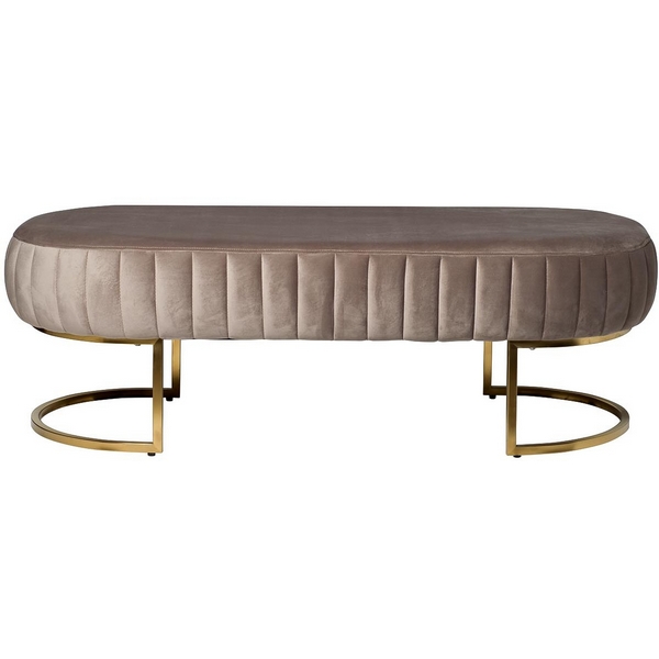 Банкетка Garda Decor N-BH2009 BG BR (Хром/Серо-бежевый)