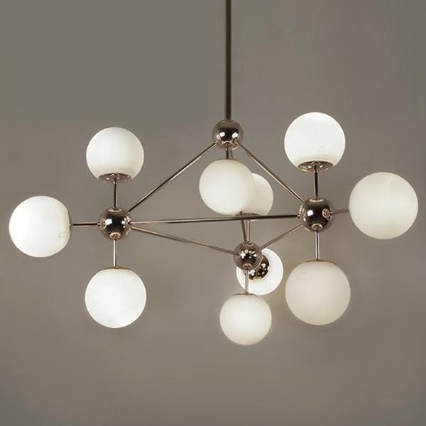 Потолочная люстра молекулы на штанге Modo Chandelier White Glass Imperiumloft 40,514 (73451-22) ImperiumLoft