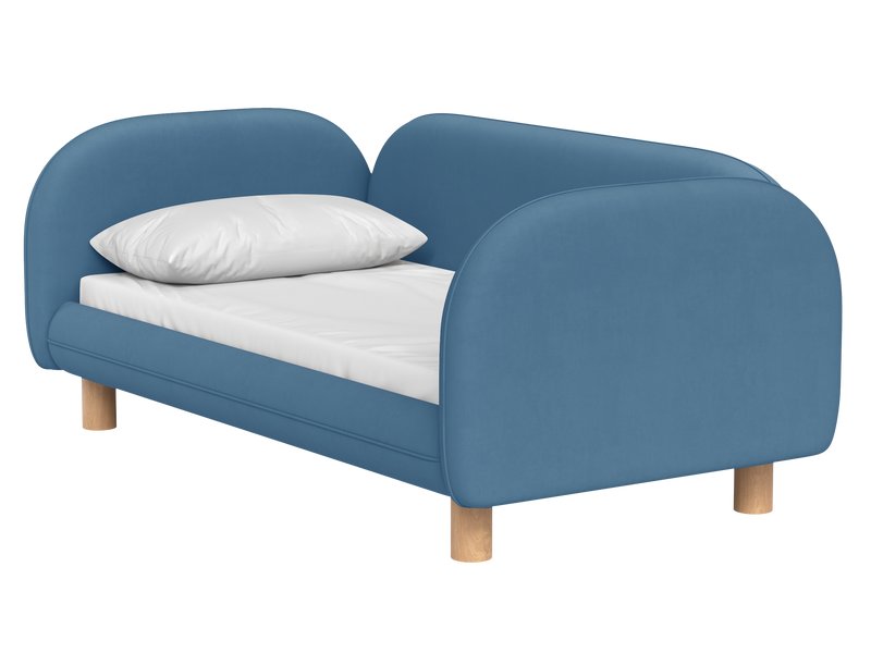 Детская кровать Дебби-1 80 Вельвет Голубой