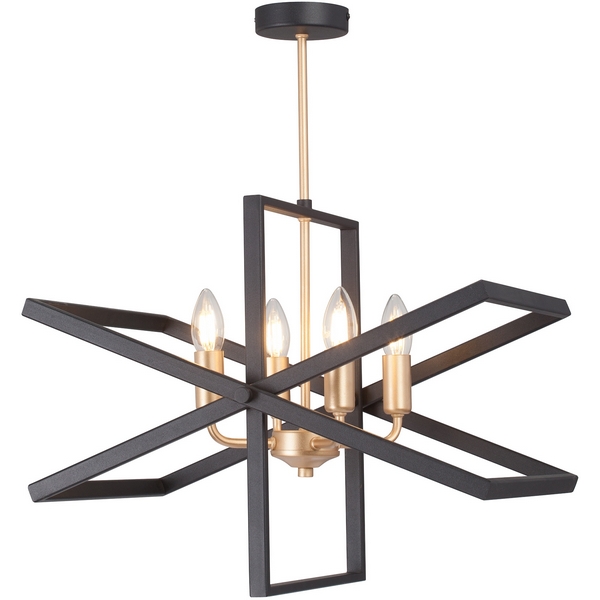 Потолочная люстра на штанге Vitaluce V3004-1/4PL в виде свечи