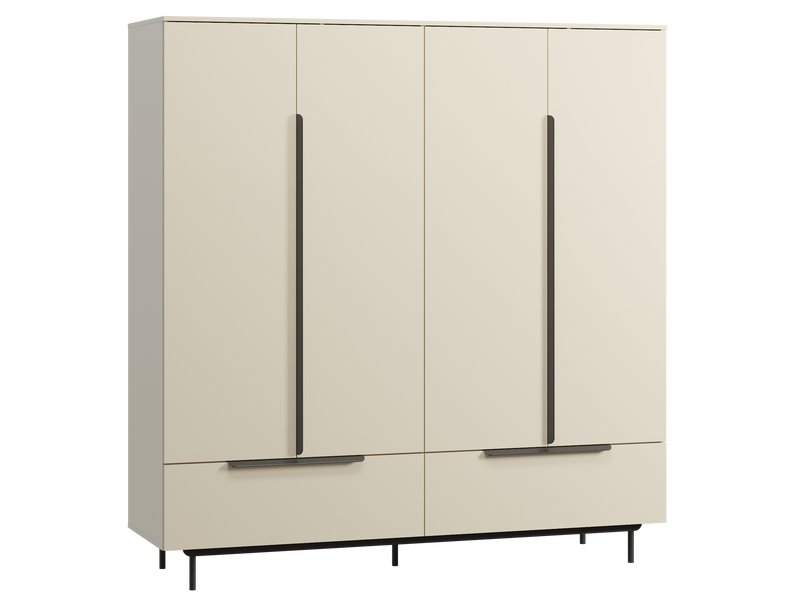 Распашной шкаф Квелен 4-192x200 Светло-бежевый