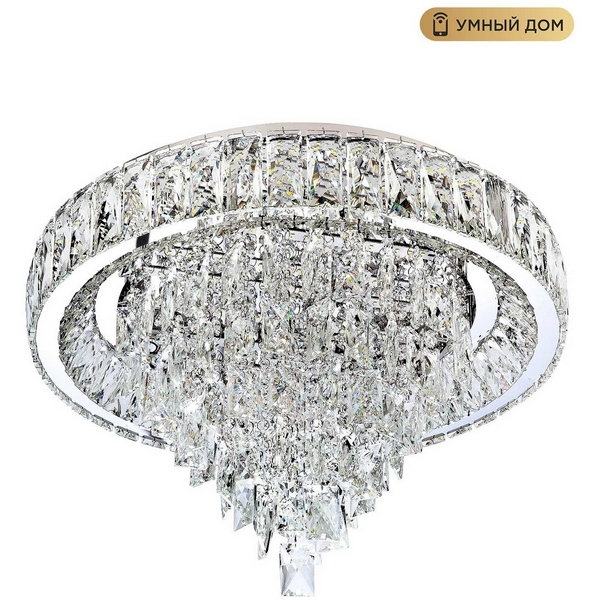 Потолочная люстра светодиодная хрустальная с пультом и управлением смартфоном с регулировкой цветовой температуры и яркости LED4U L030-500