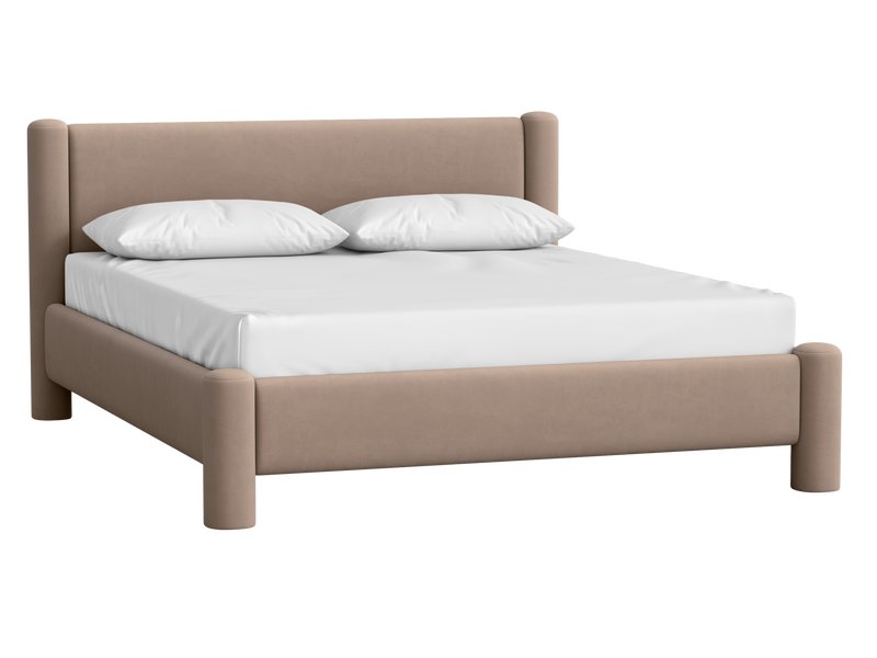 Кровать Ассоль 140 Велюр Латте