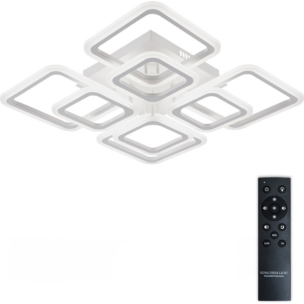 Потолочная люстра (+ночной режим) светодиодная с пультом ДУ 168W, белый, LED Natali Kovaltseva Spektr LED LAMPS 81108/4C