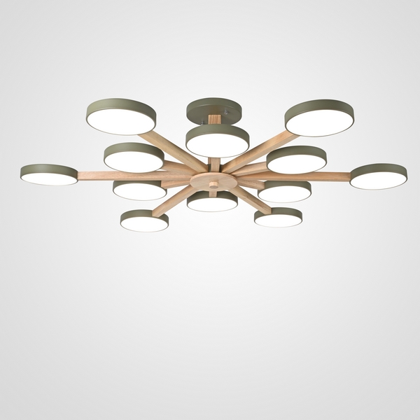 Потолочная люстра LED на штанге Turna L12 Khaki By ImperiumLoft Turna-B01 (Умный дом, Алиса) 228863-26