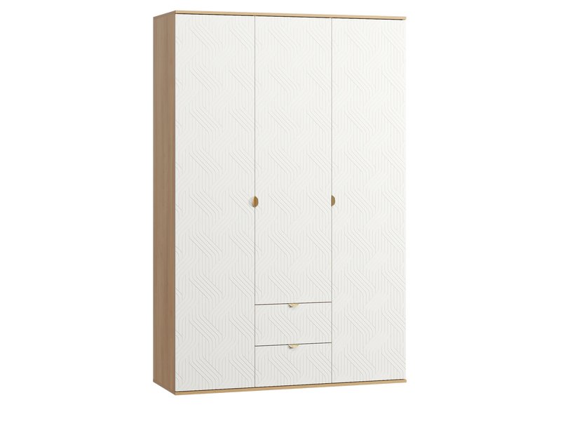 Распашной шкаф Монблан 3-139x215 Косы Белый