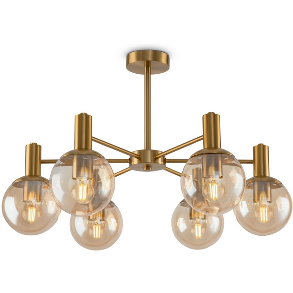 Люстра потолочная на штанге Freya GLOBO FR5175PL-06BS в форме шара