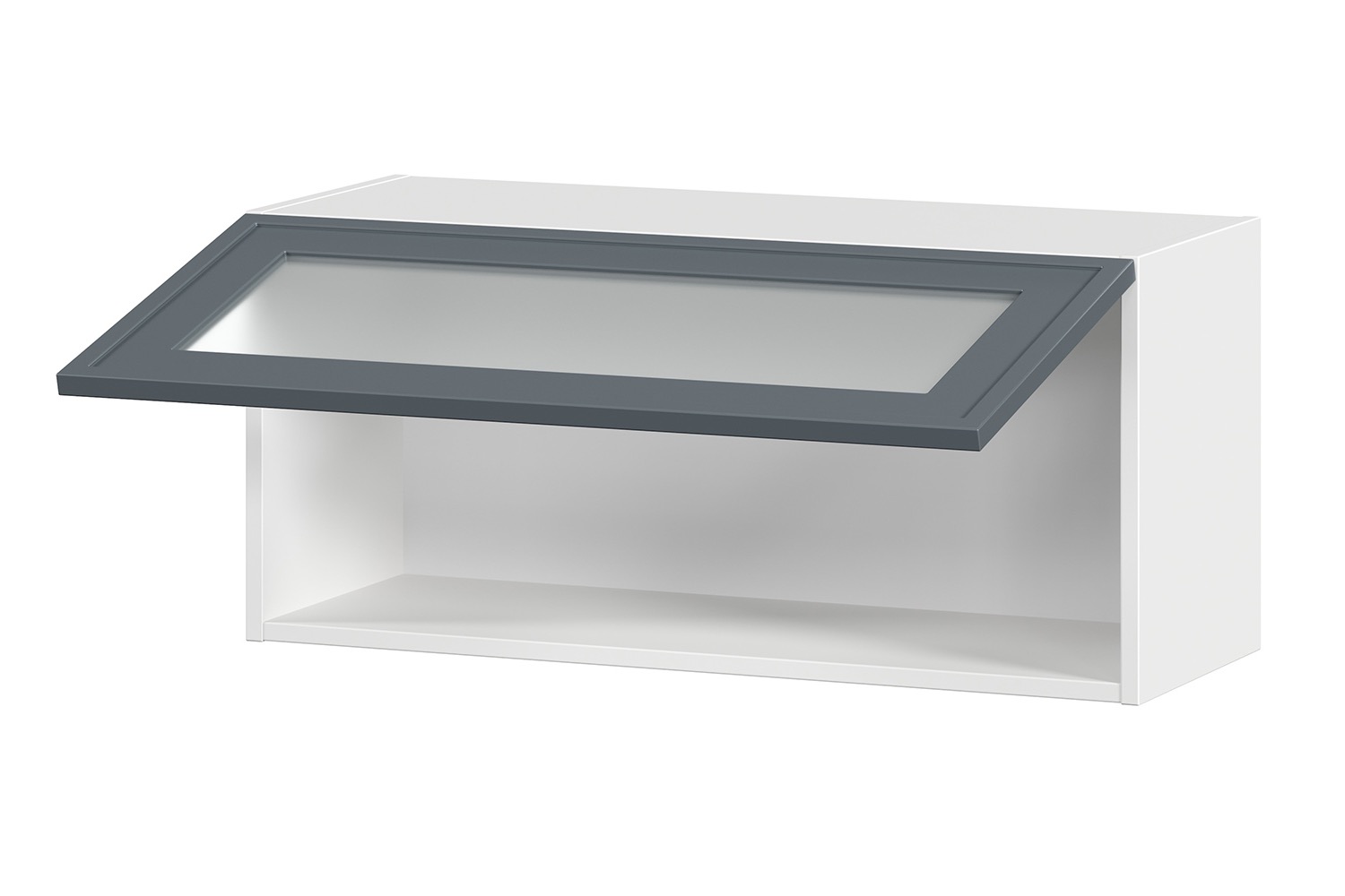 Шкаф навесной с подъемным механизмом со стеклом