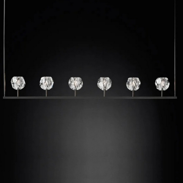 Потолочная люстра на штанге Rh Boule De Cristal Linear Chandelier 6 Black Imperiumloft 40,1222 (84807-22) ImperiumLoft