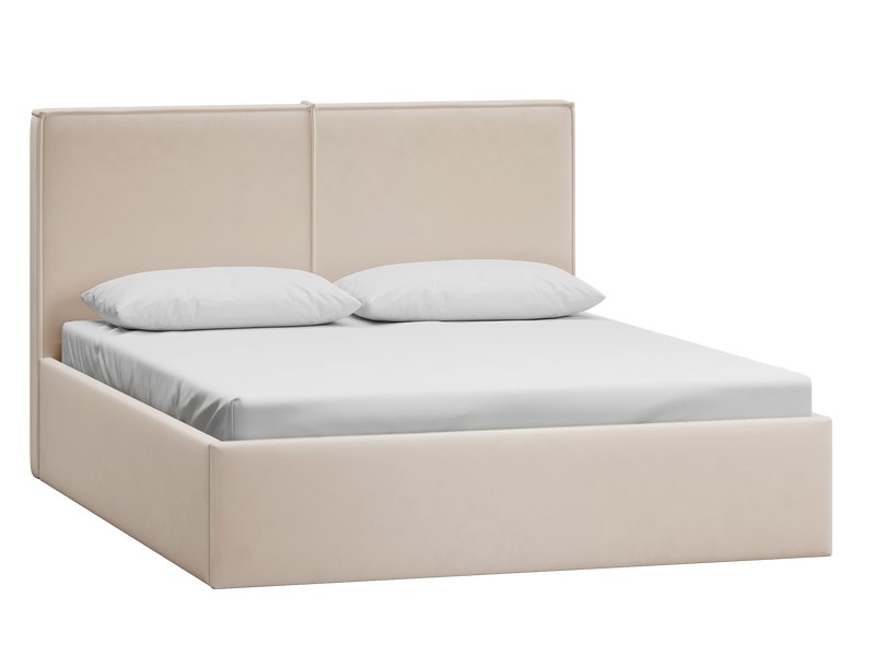 Кровать Эби-П 160 Велюр Светло-бежевый