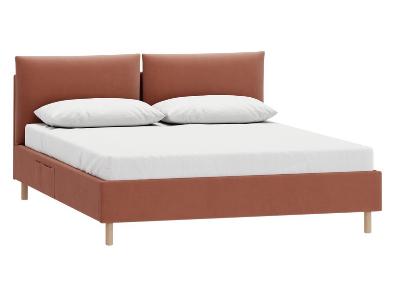 Кровать Коверти 140 Велюр Терракотовый