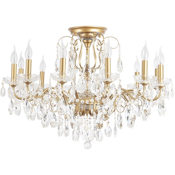 Потолочная люстра на штанге Crystal Lux MONTANA PL12 подсвечник с подвесками