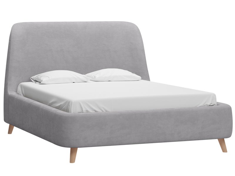 Кровать Молсон 140 Велюр Серый