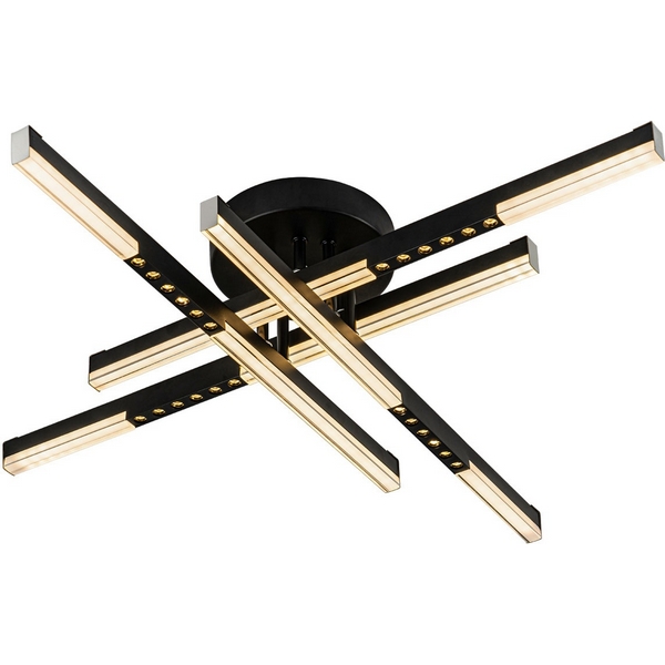 Потолочная люстра светодиодная на штанге с пультом с регулировкой цветовой температуры LED4U L5110-4 BK