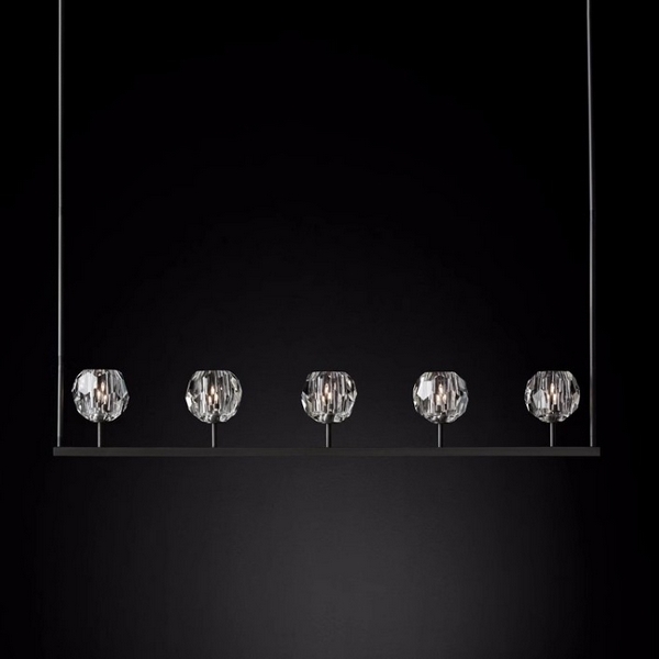 Потолочная люстра на штанге Rh Boule De Cristal Linear Chandelier 5 Black Imperiumloft 40,1221 (84808-22) ImperiumLoft