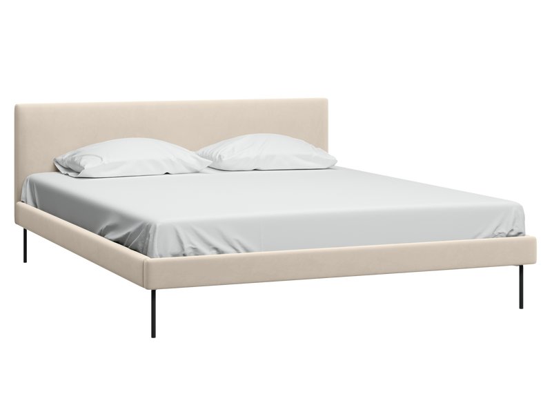 Кровать Амьен 160 Велюр Светло-бежевый