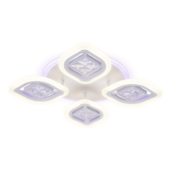 Потолочная люстра светодиодная с пультом регулировкой яркости и цветовой температуры ночным режимом Ambrella Acrylica Ice FA280 (Умный дом)