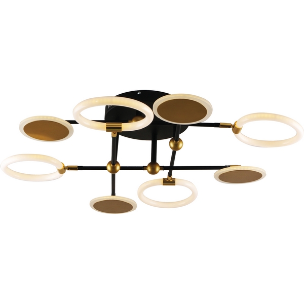 Люстра (+ночной режим) с пультом потолочная светодиодная на штанге 10247/8 LED*63W Black/Gold Escada Cassiopeia 10247/8LED