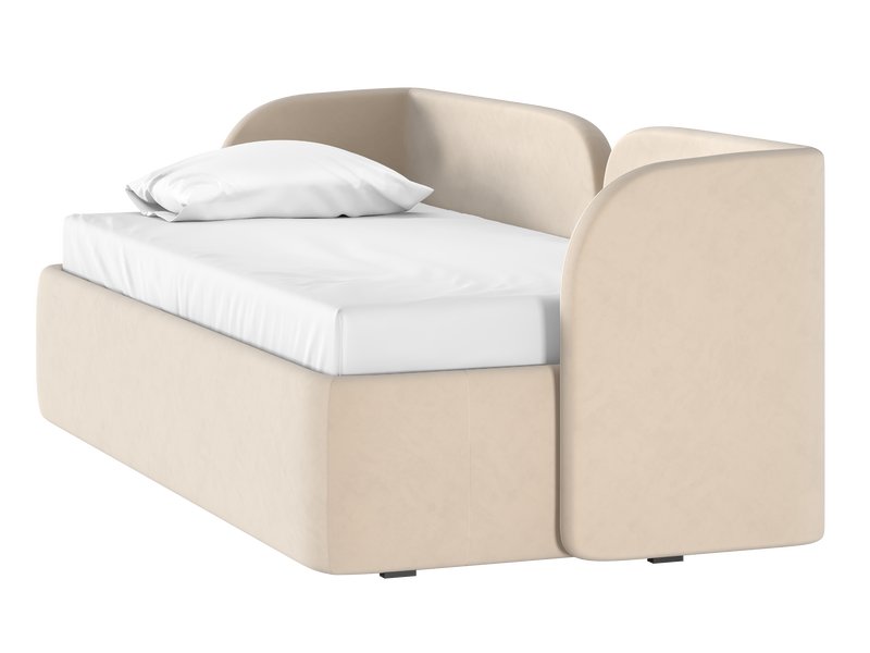 Кровать Амалия 90 Велюр Светло-бежевый