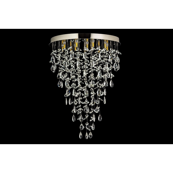 Потолочная люстра хрустальная Arti Lampadari Flusso Nickel Flusso H 1.4.55.638 N с подвесками