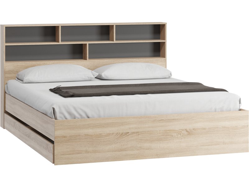 Кровать Шелхорн 180 Темно-серый