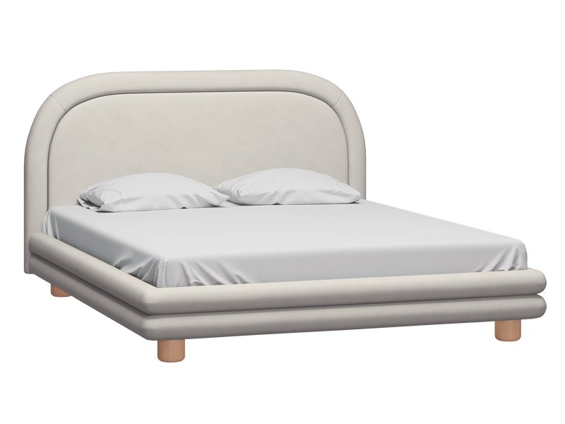 Кровать Ева 180 Велюр Светло-серый
