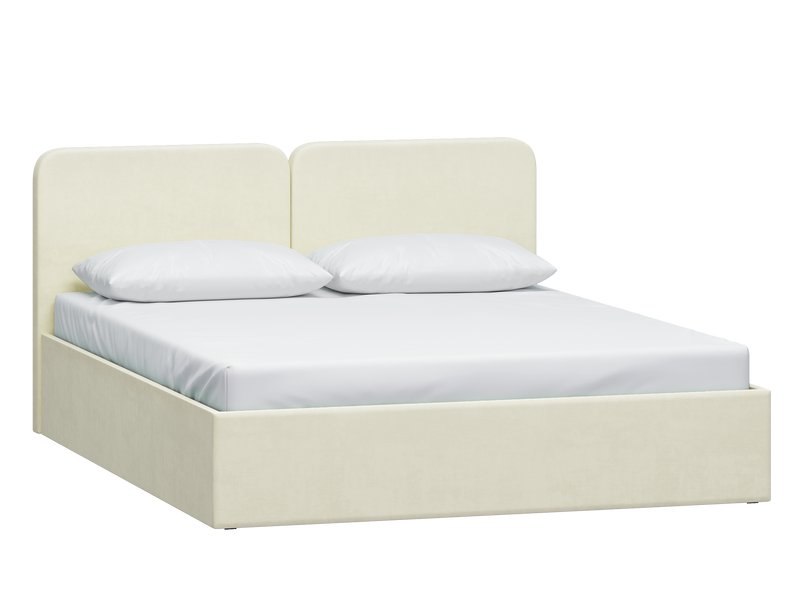 Кровать Вилена 140 Велюр Молочный