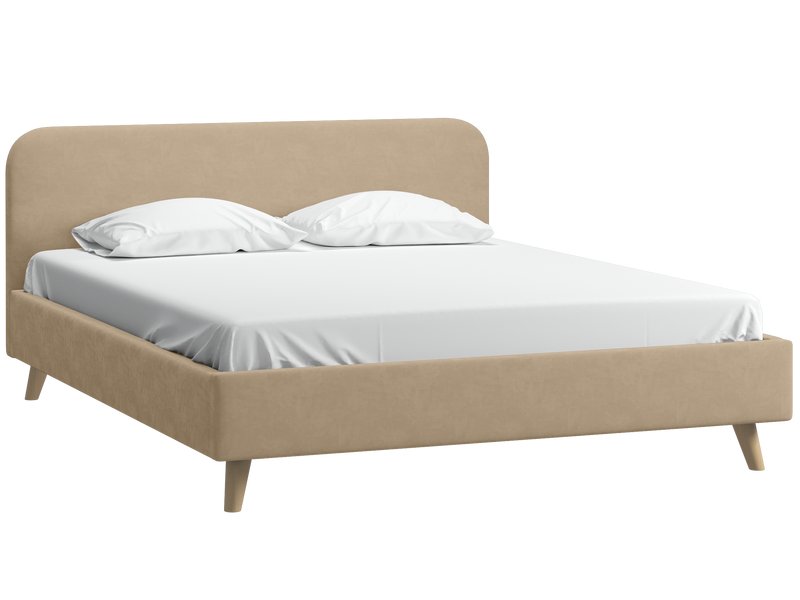 Кровать Лайтси 140 Велюр Бежевый